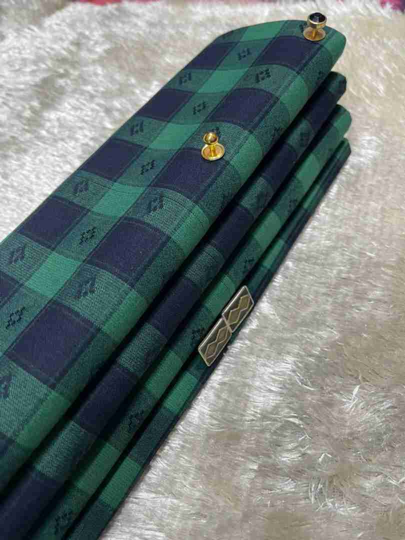 Green and Black Patterned Senator Cashmere