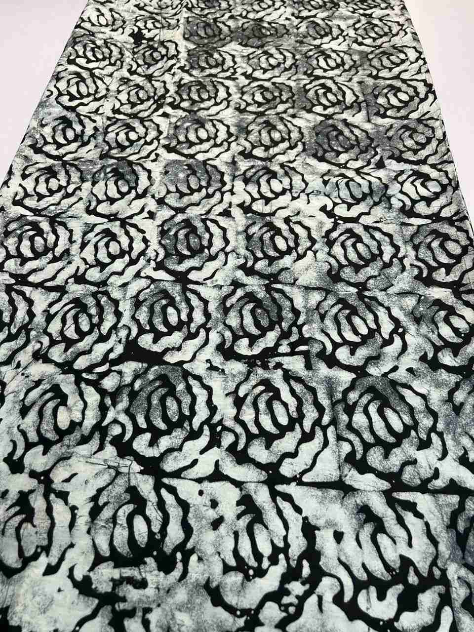 Silver Grey Ghana Crack Batik Prints
