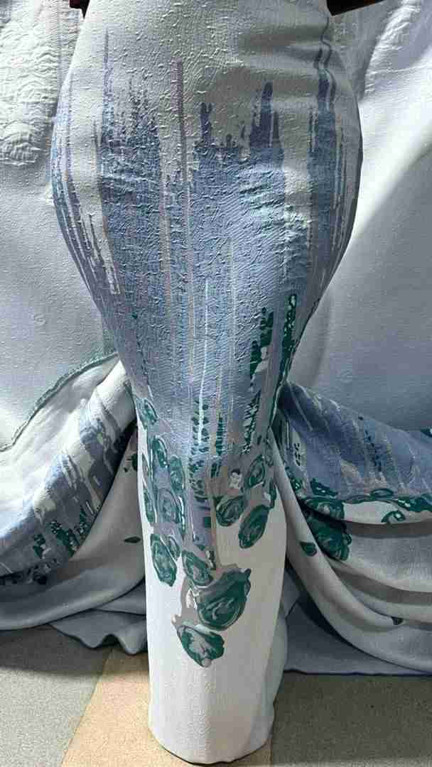 Green and Ash Exclusive European Damask — 5 Yards