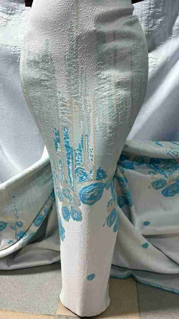 Silver Blue Exclusive European Damask — 5 Yards