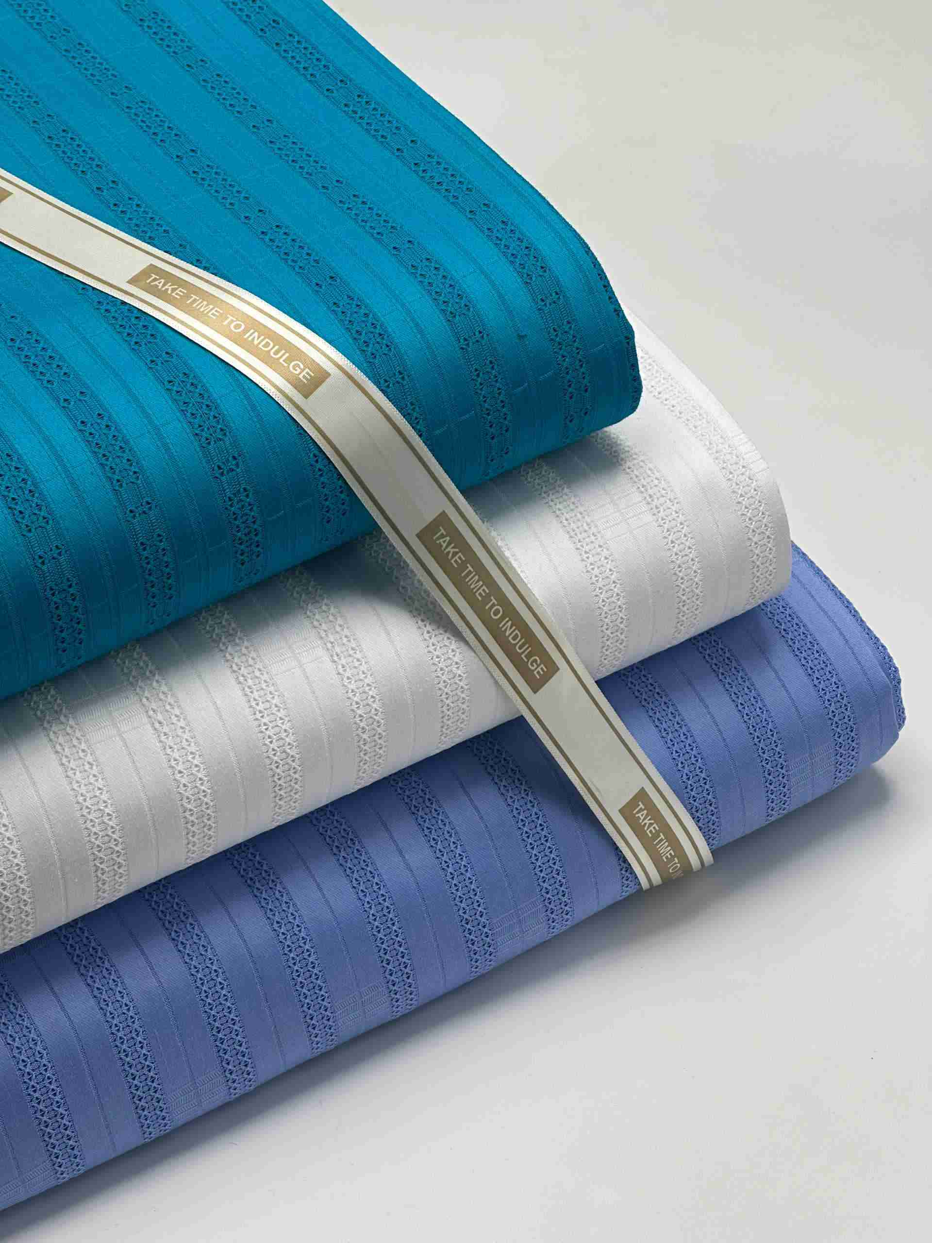 Blue Colored Cotton Voile Atiku Per Yard
