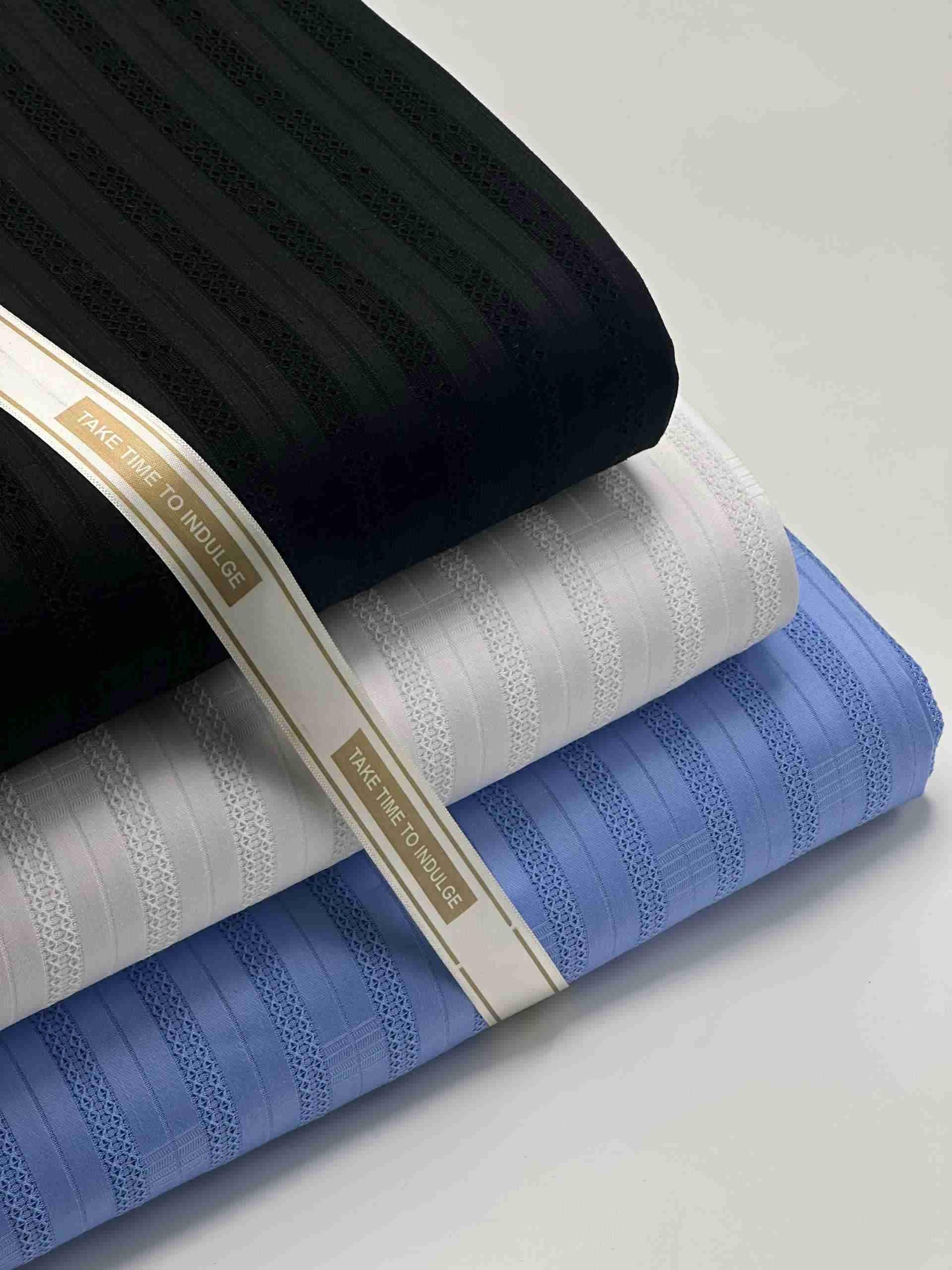 White & Black Cotton Voile Atiku Per Yard