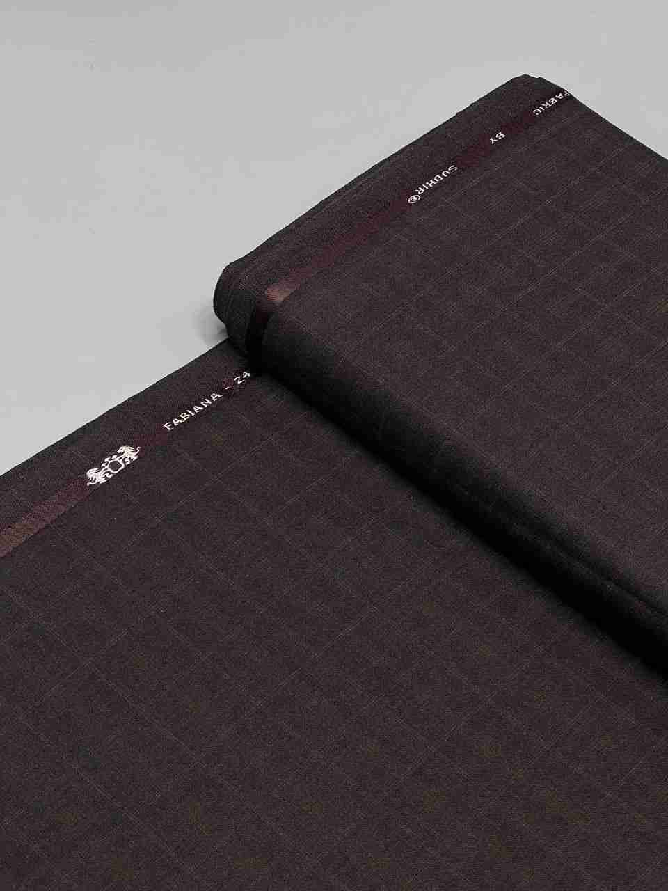 Brown Fabiana Wool Fabric Per Yard