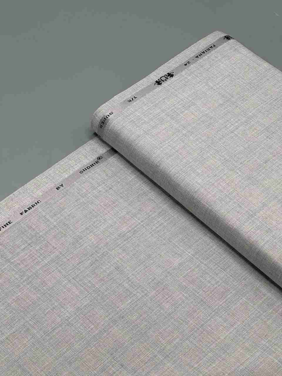 Silver White Fabiana Wool Fabric Per Yard
