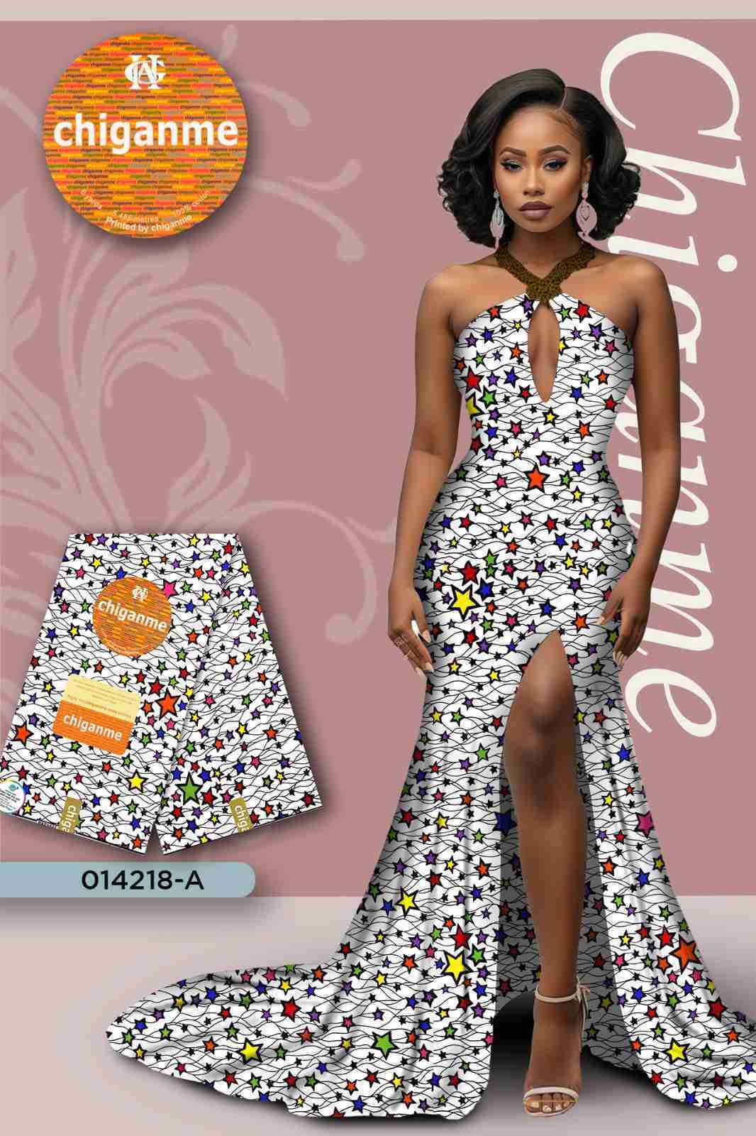 Star White Chiganme Ankara Wax April 2025 Design