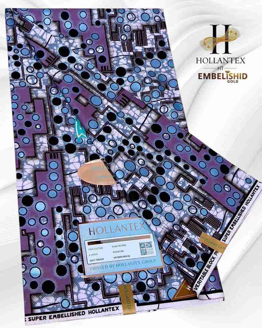 Violet Hollantex Gold Ankara Wax March 25 Design