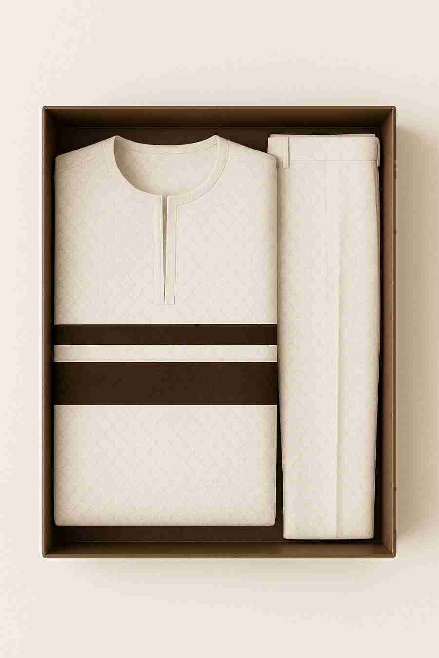 Men African Suit Senator Set - White Box