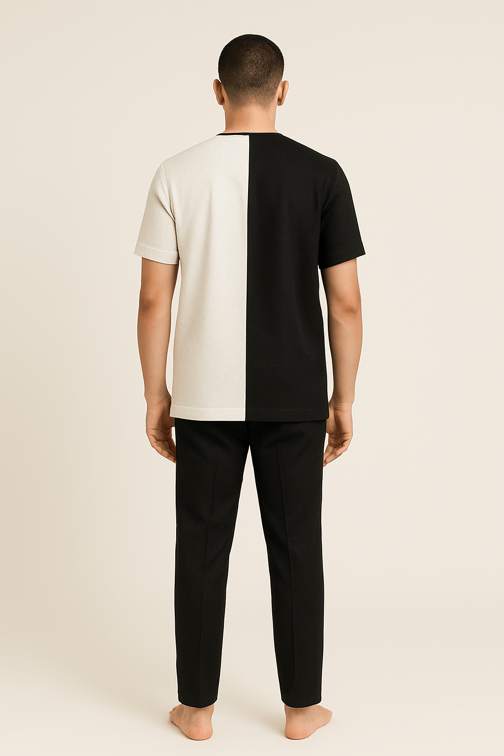 Mens 2 Piece Senator Set - Black and White Back