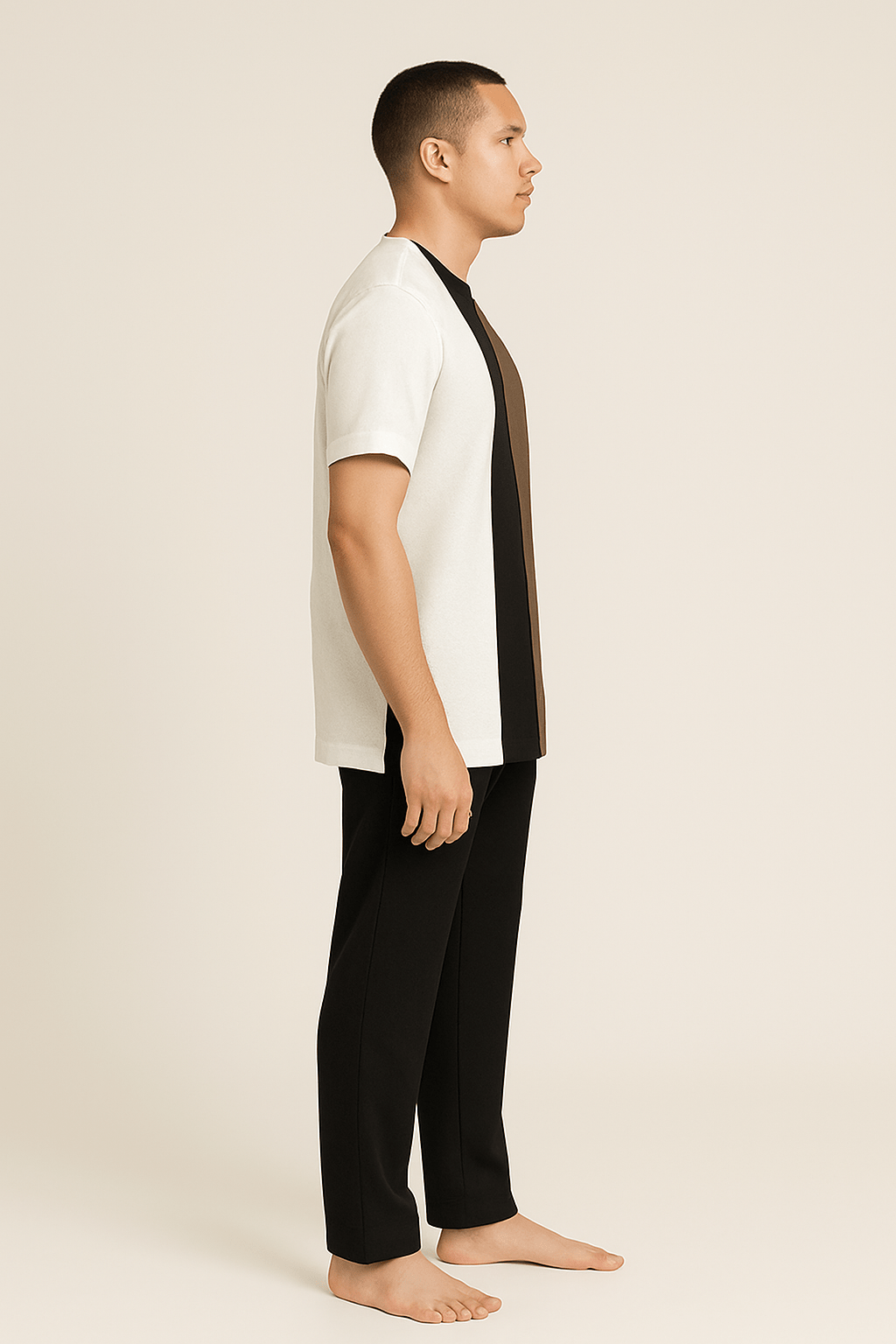 Mens 2 Piece Senator Set - Black and White Side