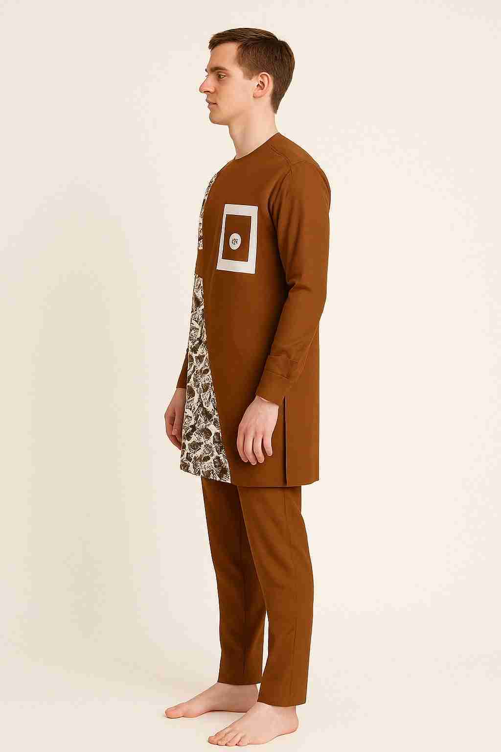 Men's 2 Piece Senator Set with Patterned Patch - Side
