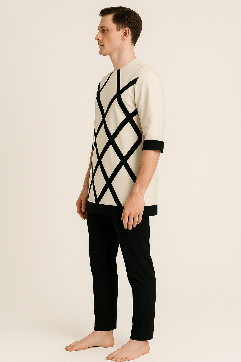 White and Black Senator Set with Crisscross on the Buba Side