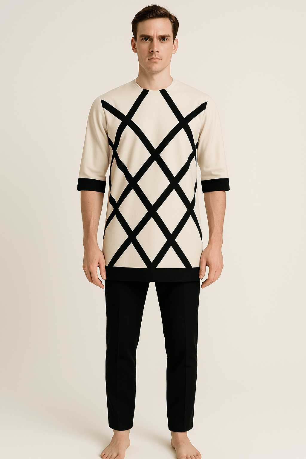 White and Black Senator Set with Crisscross on the Buba