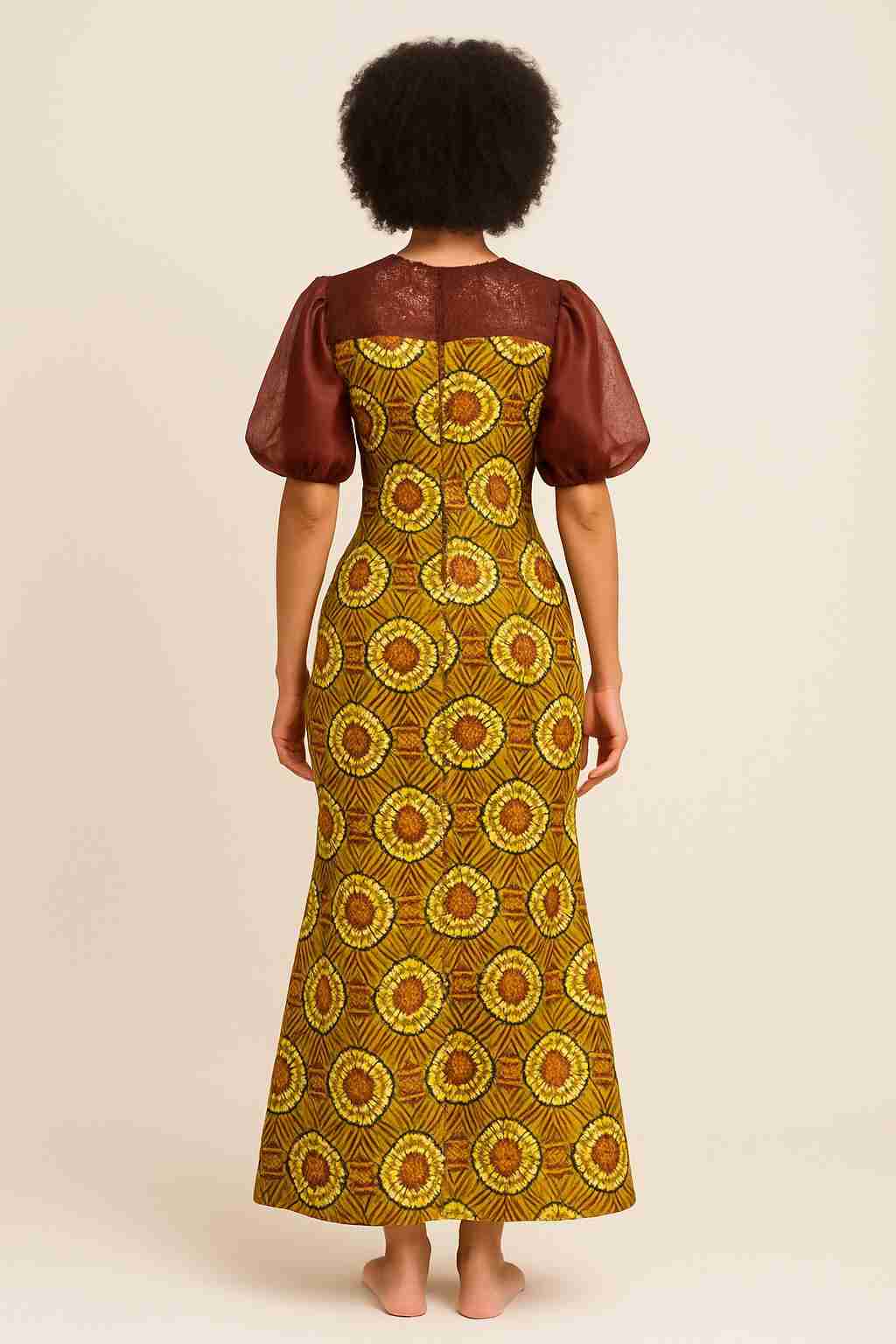 Ankara Long Gown with Top Lining Back