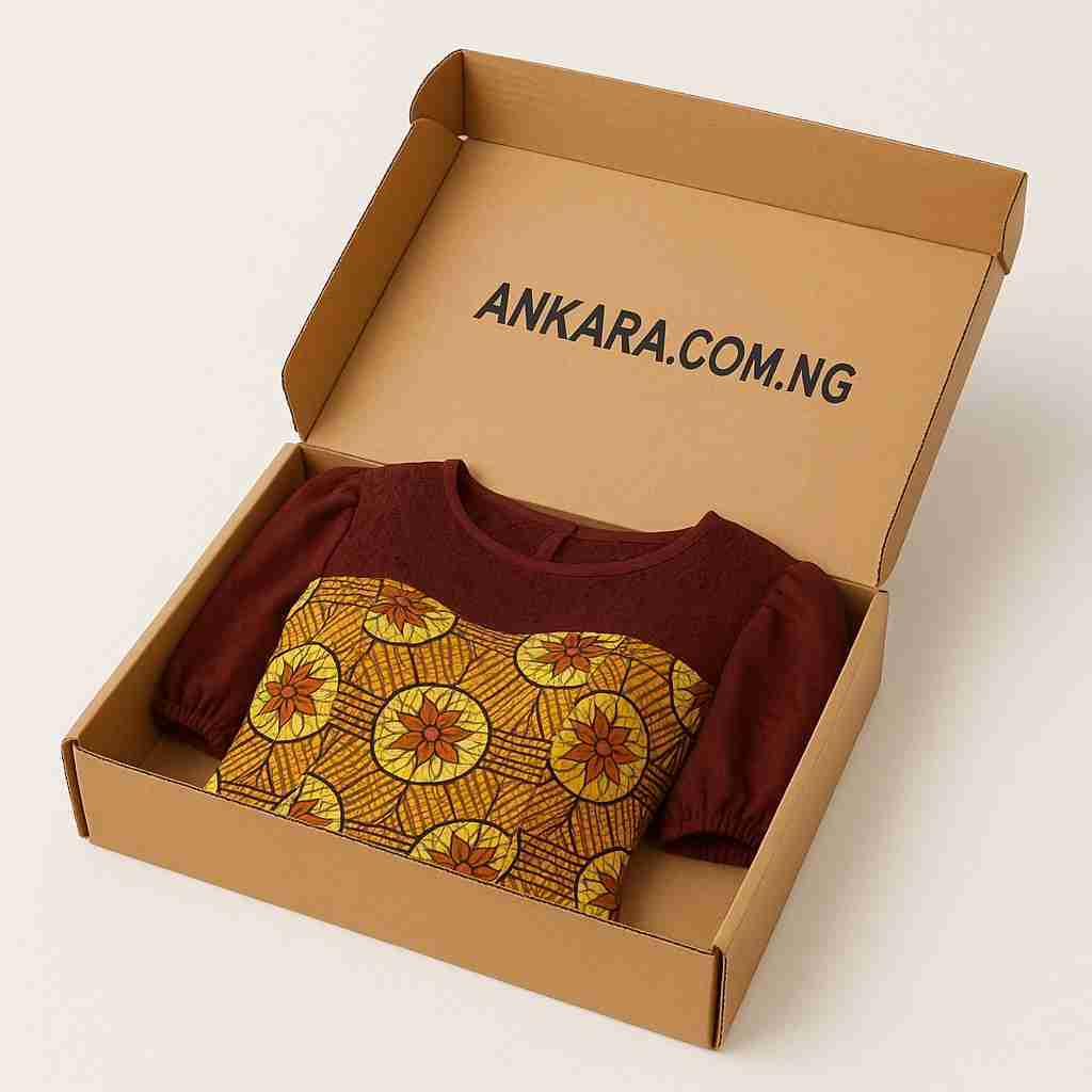 Ankara Long Gown with Top Lining Box