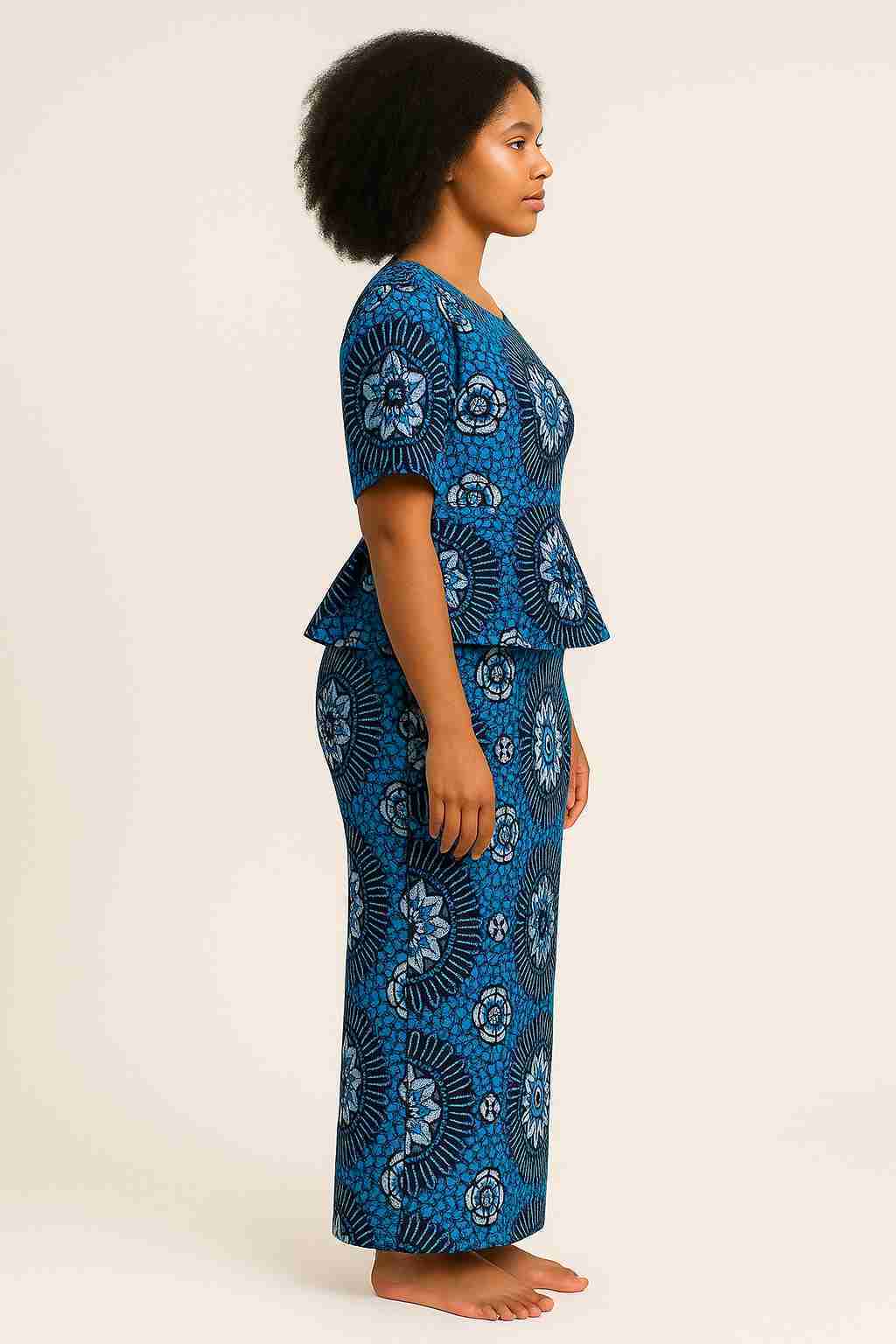 Ankara Long Skirt and Blouse Side