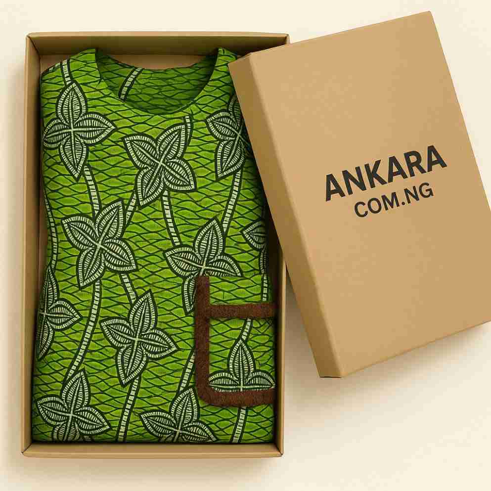 Ankara Peplum Maxi Dress with Accent Pockets Box