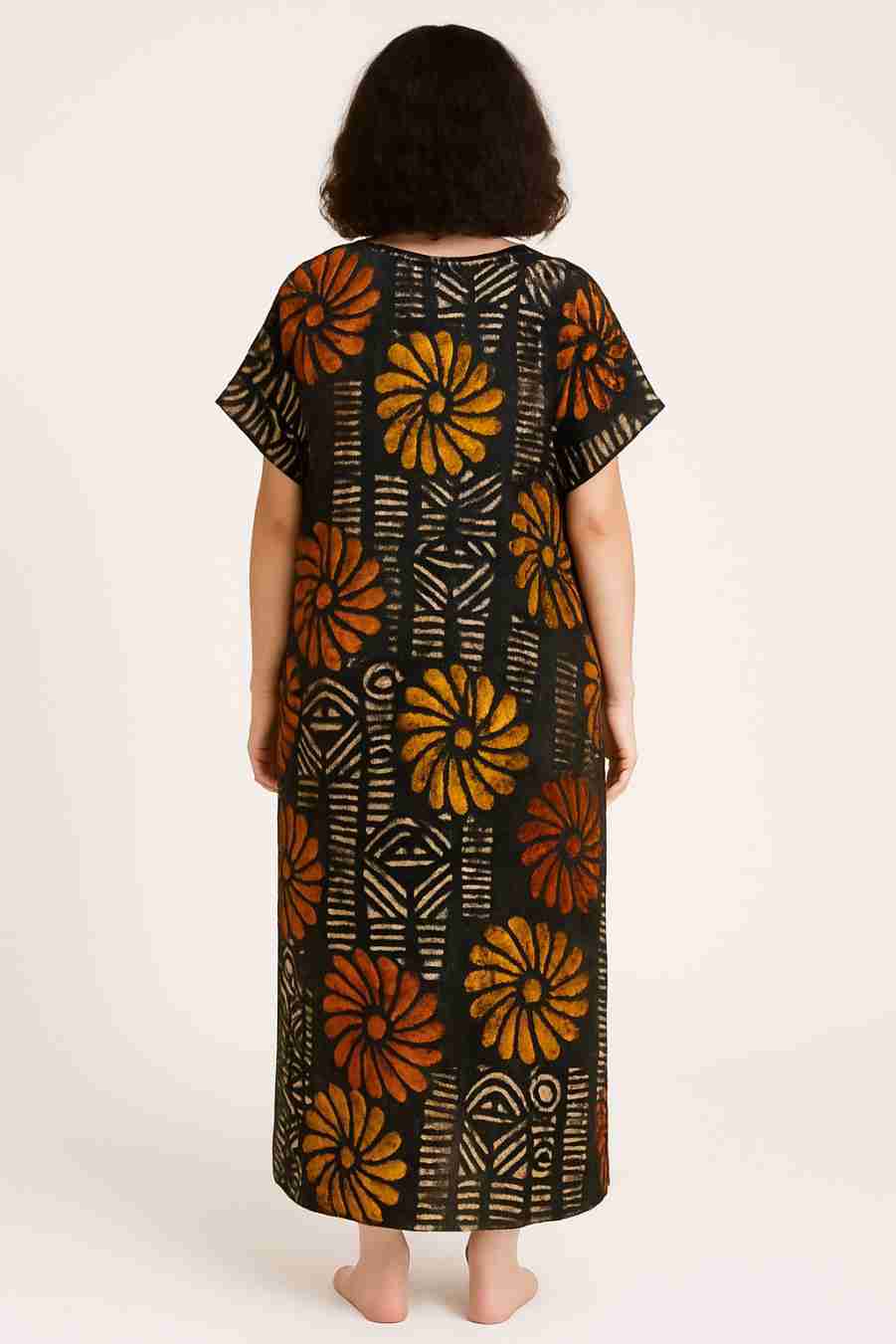 Beautiful Adire Boubou Gown Dress Back