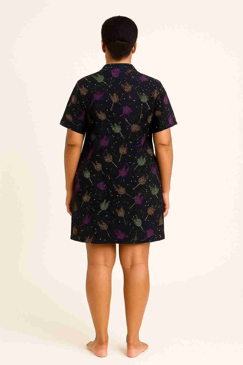 Dark Shift Short Gown for Ladies Back