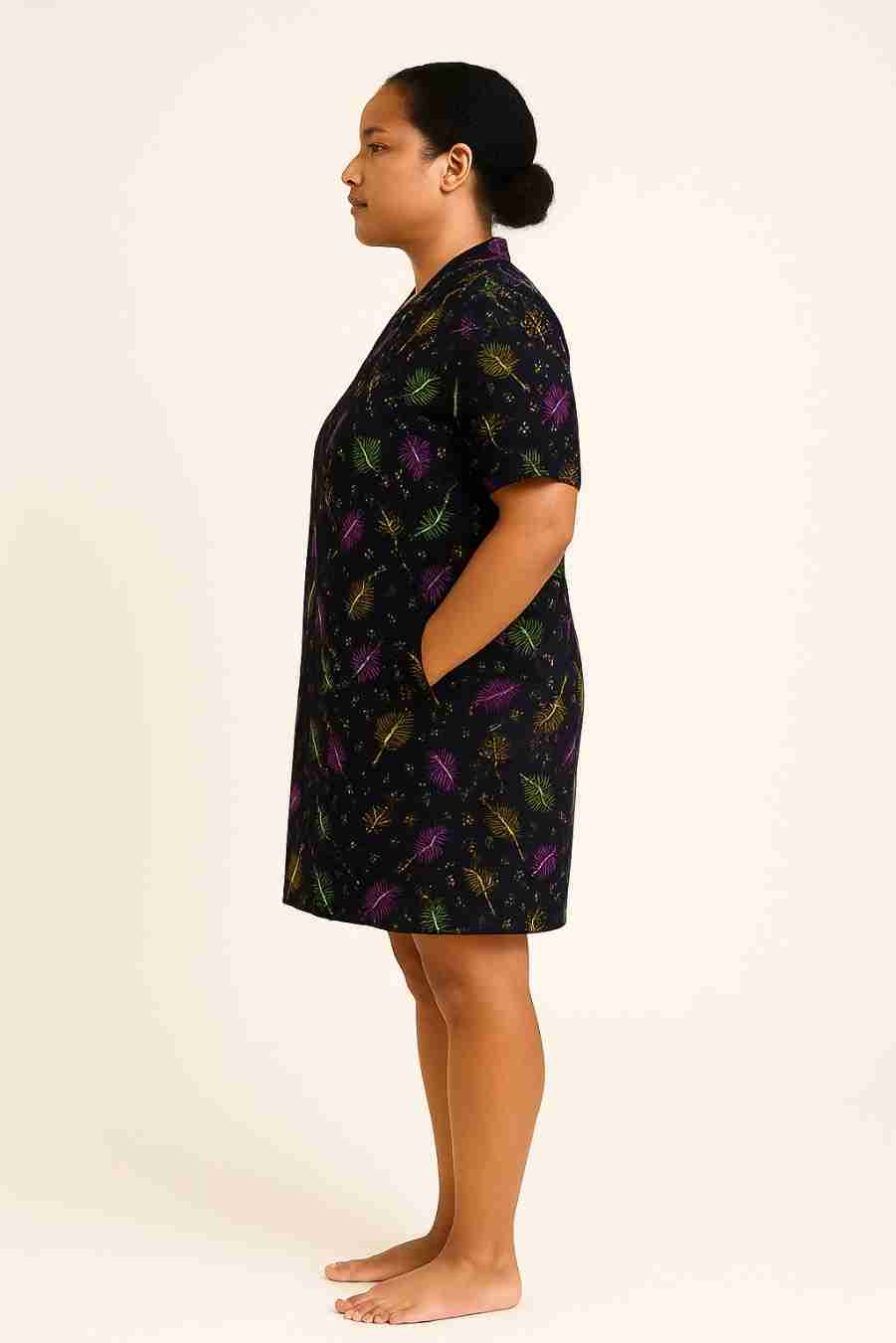 Dark Shift Short Gown for Ladies Side