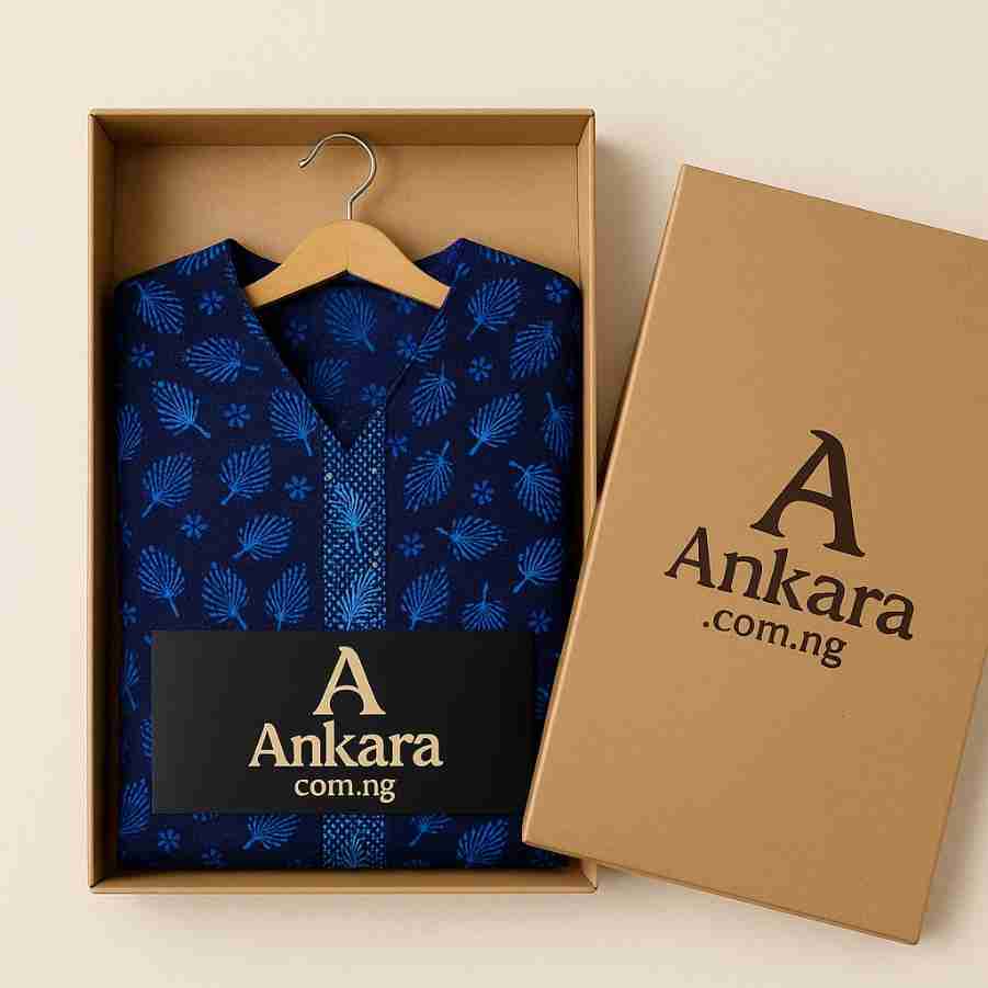 Flower Blue Shift Short Gown Box