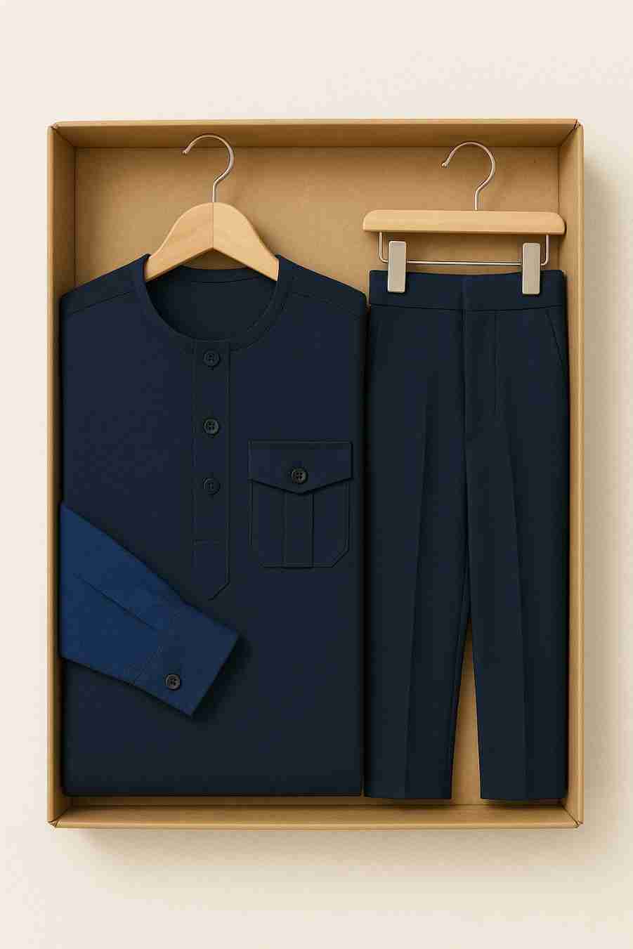 Men African Suit Readymade Senator Long Sleeve Box