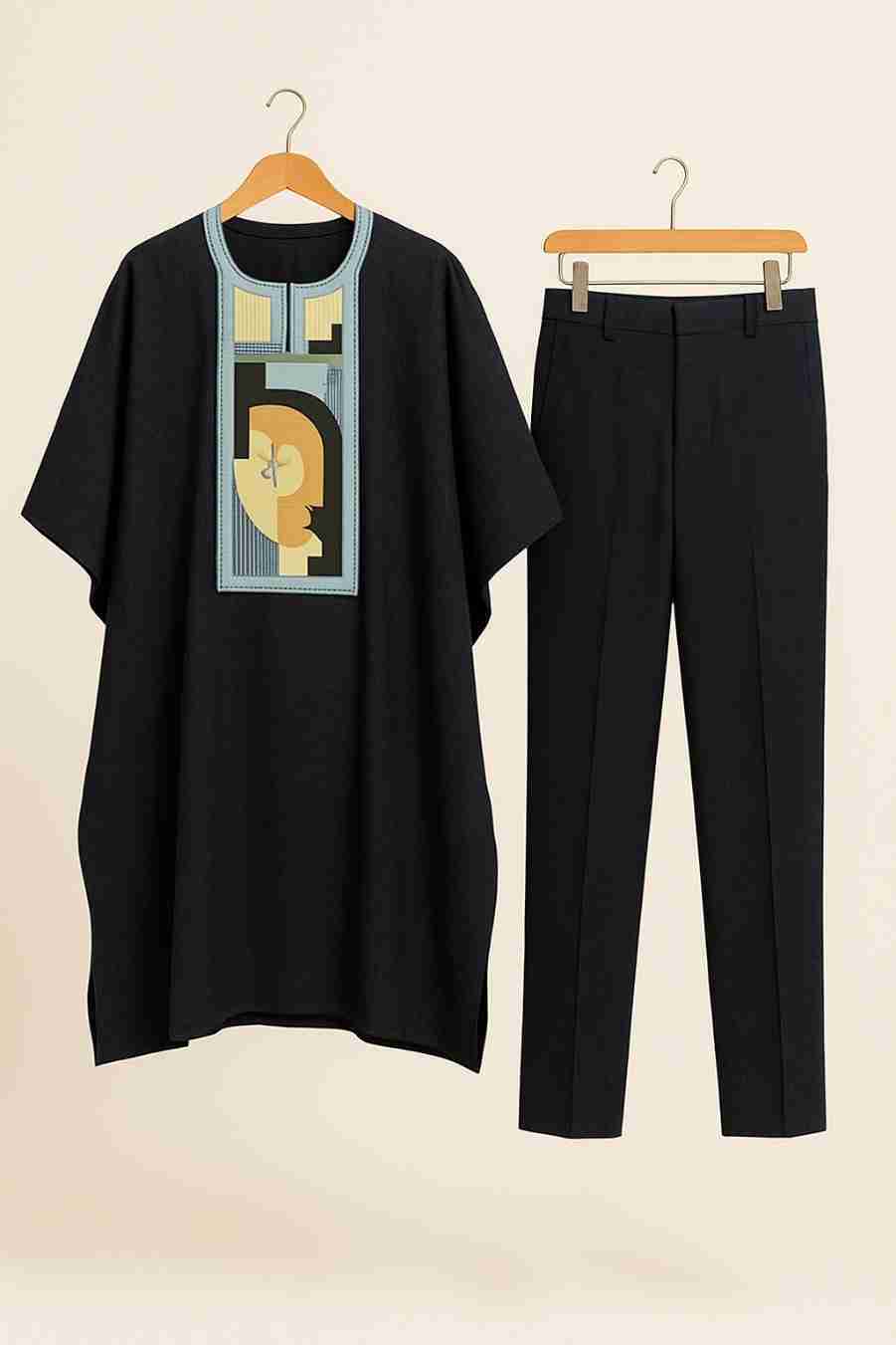 Native Men Embroidered Agbada 2 Piece Set Ex