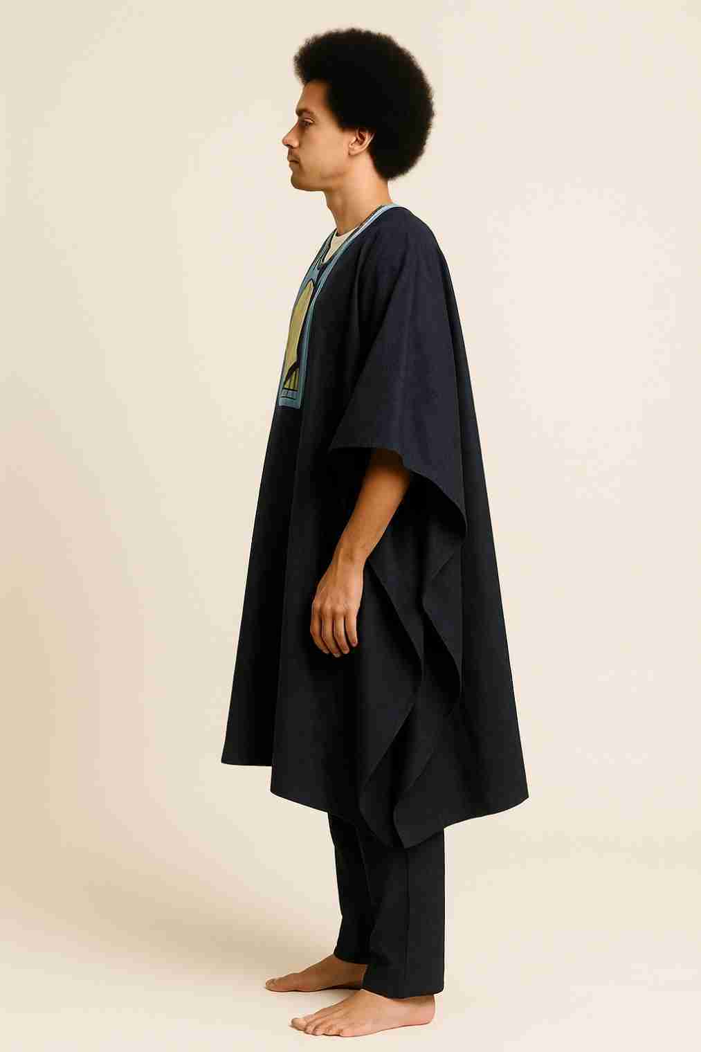 Native Men Embroidered Agbada 2 Piece Set Side