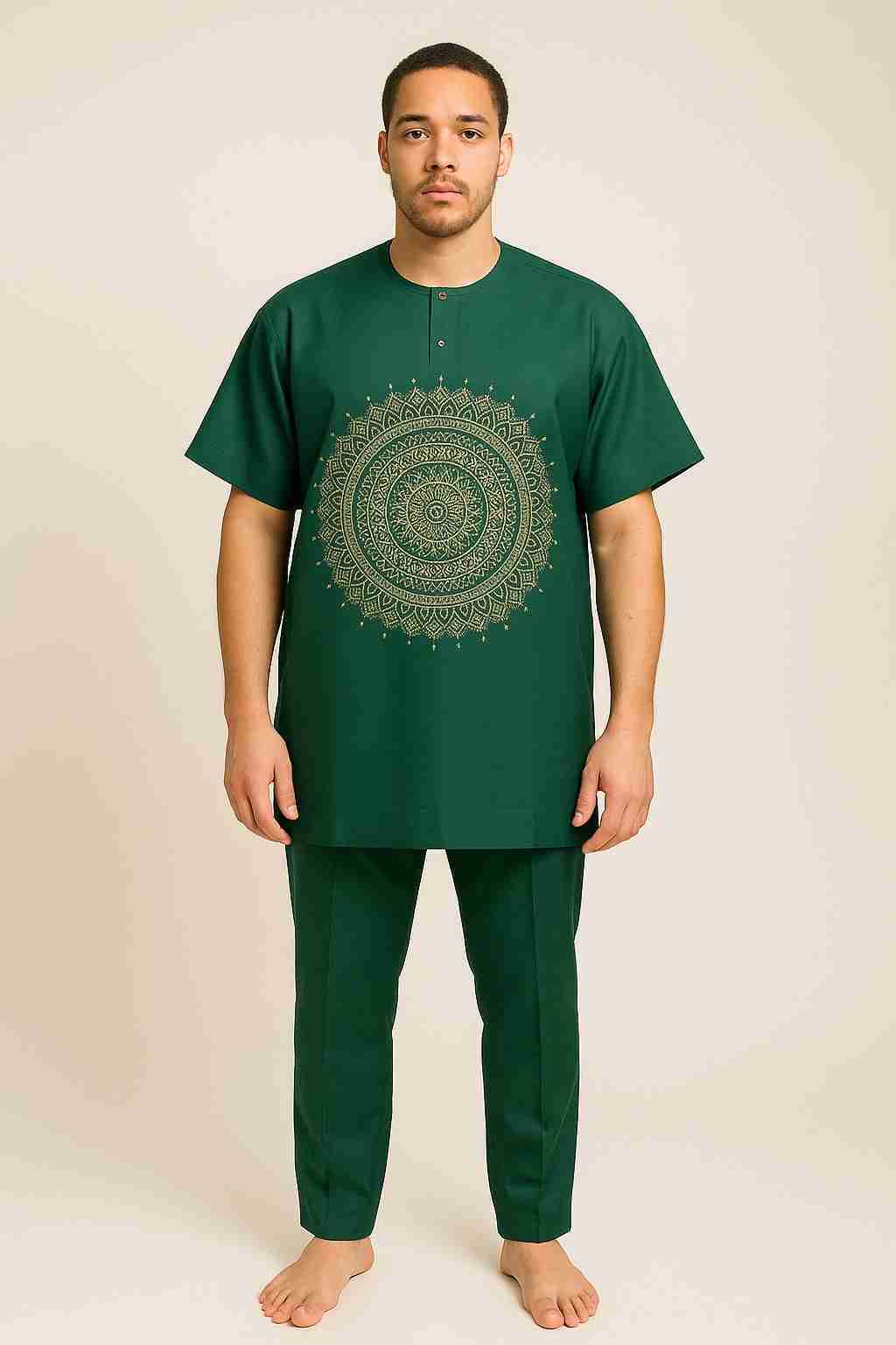 Quality Men African Suit Senator 2 Piece Set – Green