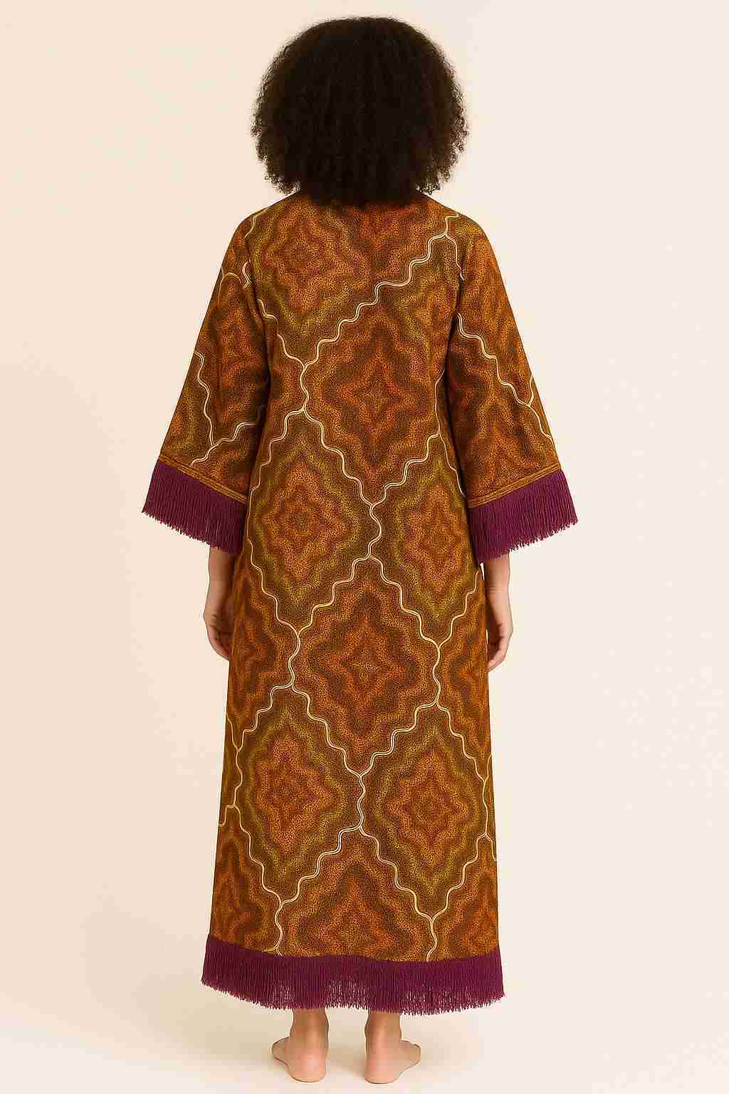 Ready to Wear Brown Maxi Gown Dress Back Ready to Wear Brown Maxi Gown Dress - Image 3