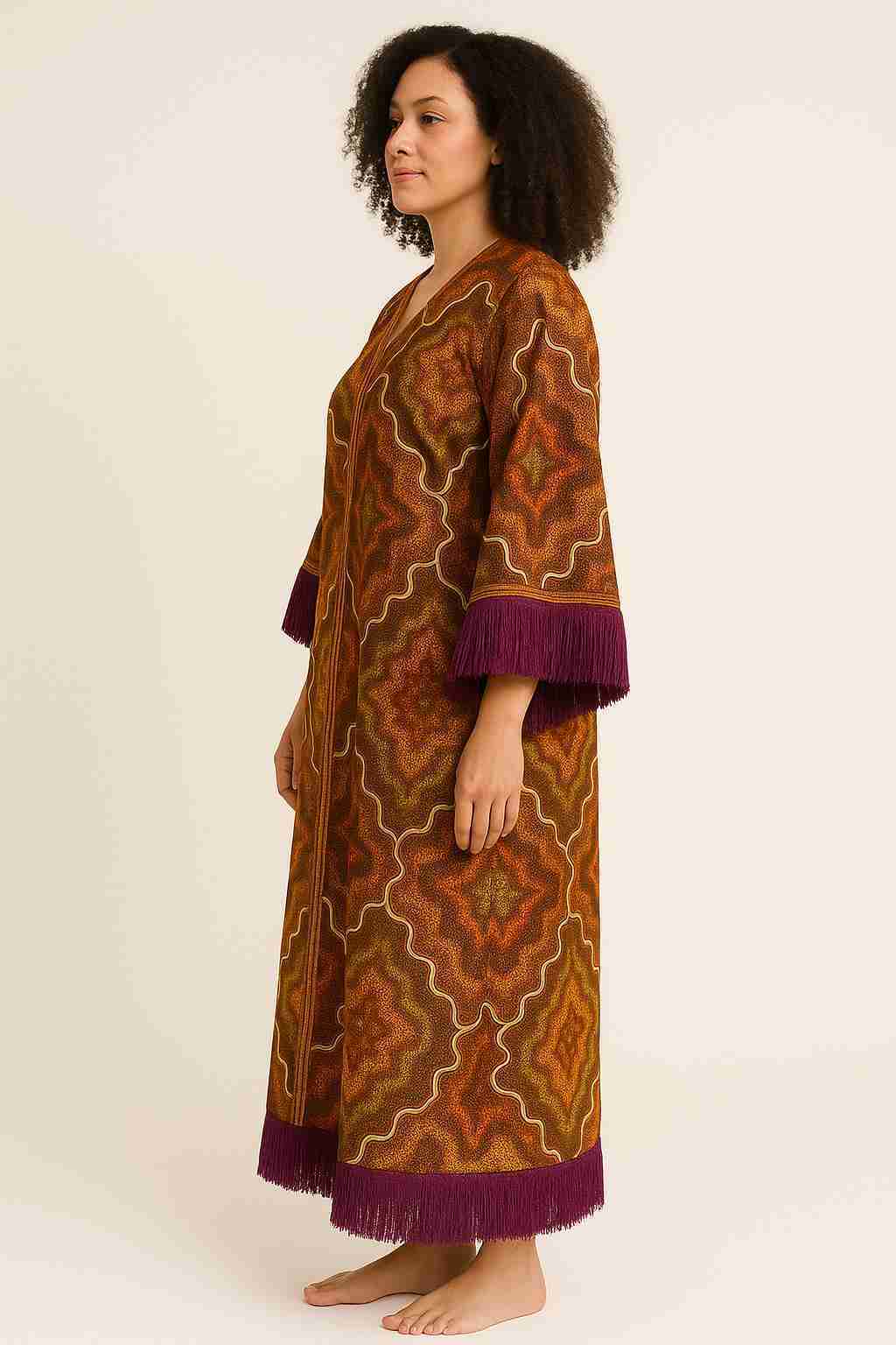 Ready to Wear Brown Maxi Gown Dress Side Ready to Wear Brown Maxi Gown Dress - Image 2