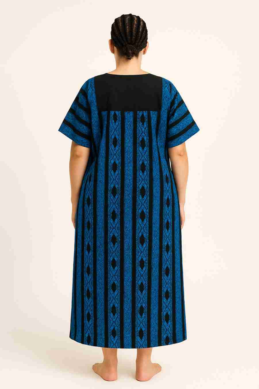 Striped Ankara Maxi Gown Dress Back