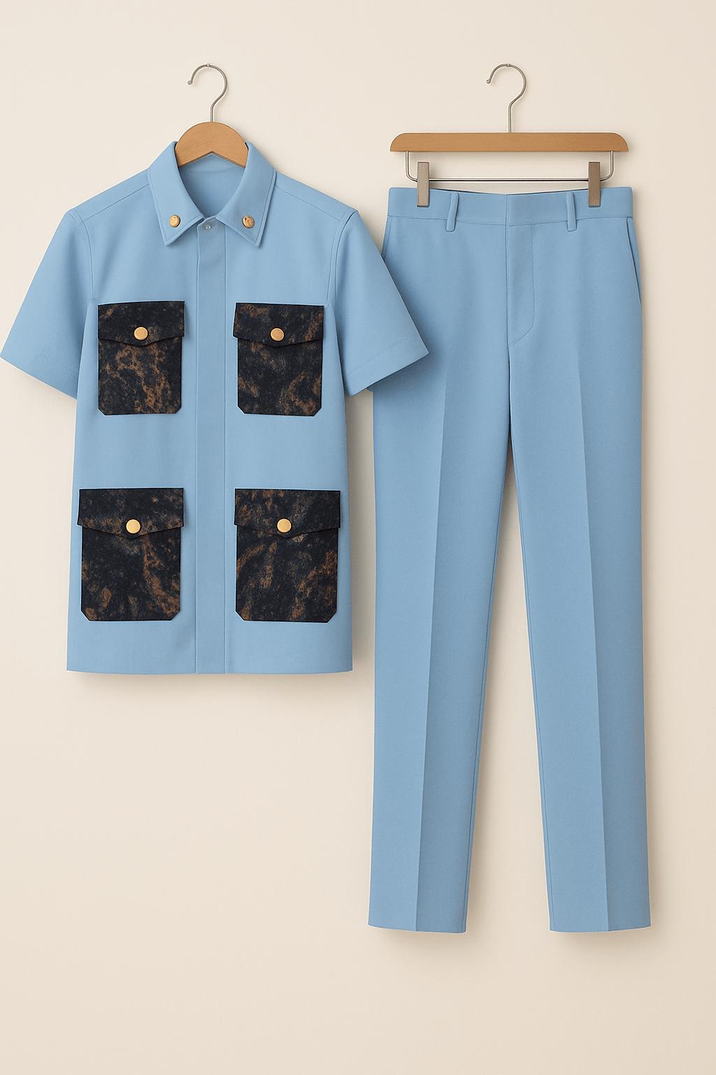 Trendy Shirt Men Senator 2 Piece Short Sleeve Set – Extra