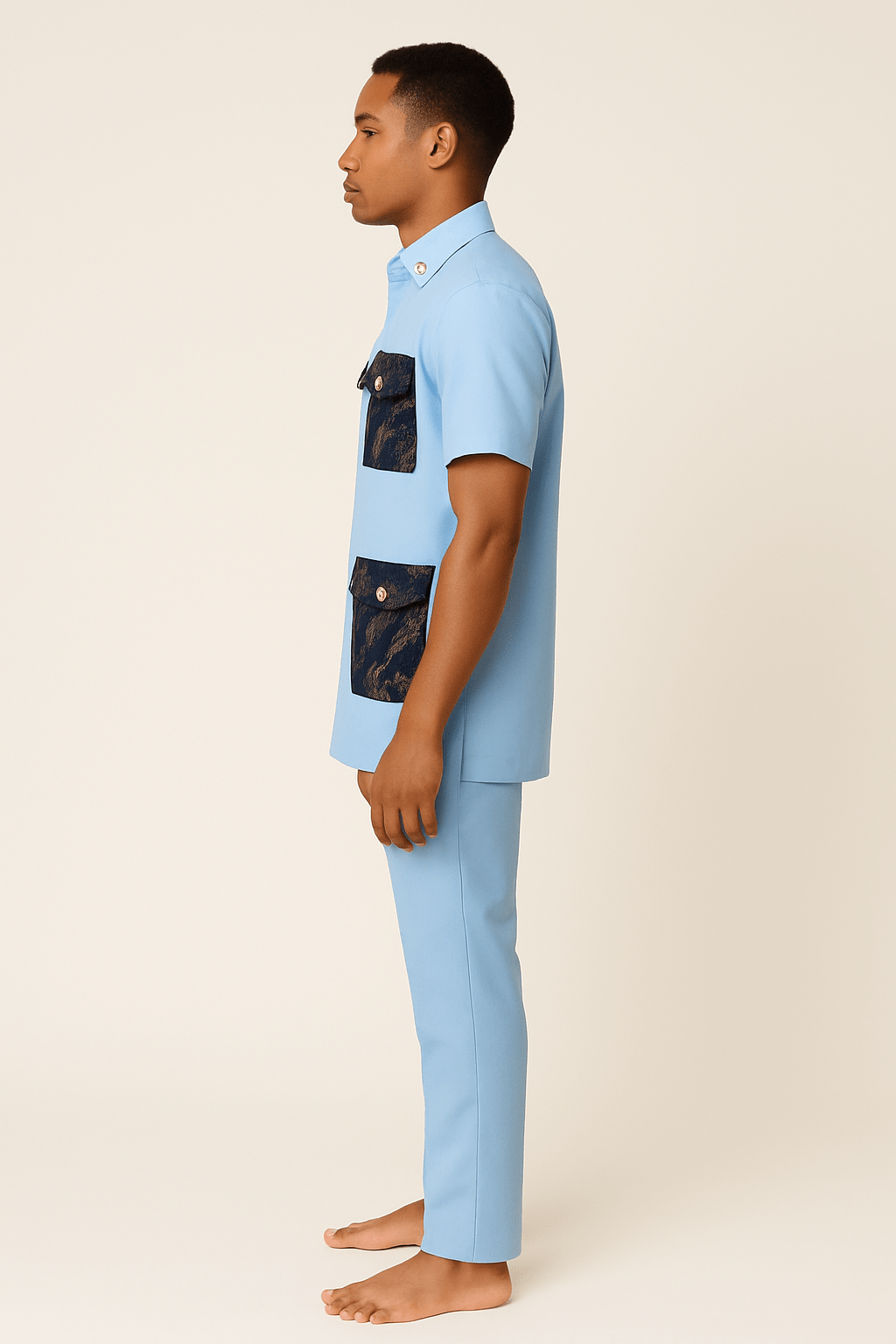 Trendy Shirt Men Senator 2 Piece Short Sleeve Set – Side