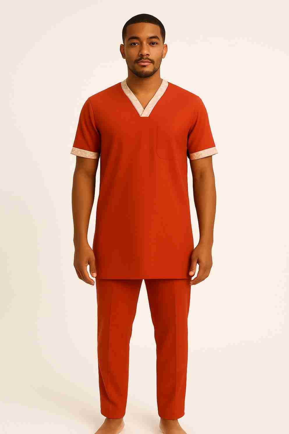 V-Neck Men Senator 2 Piece Set – Front