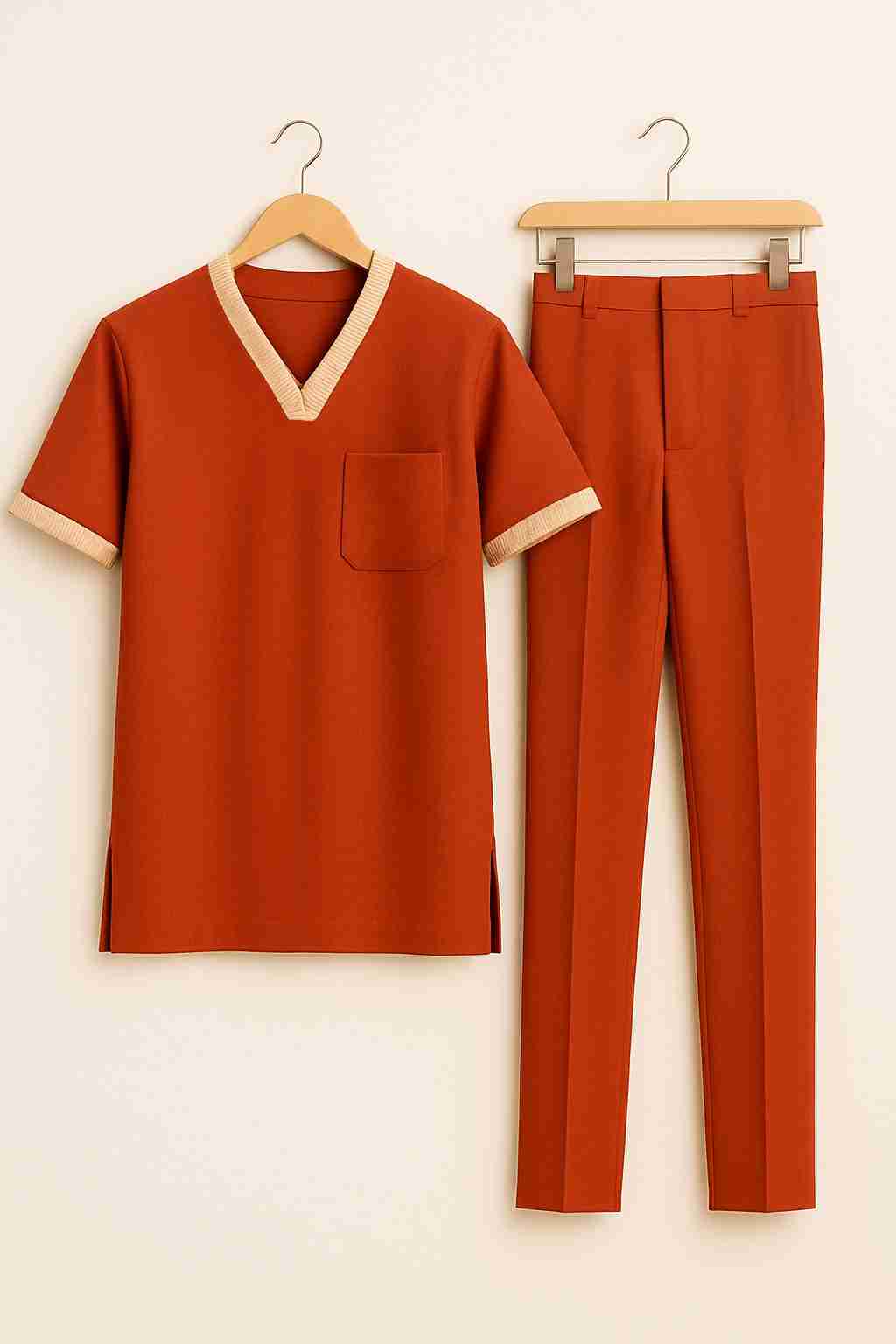 V-Neck Men Senator 2 Piece Set – Red