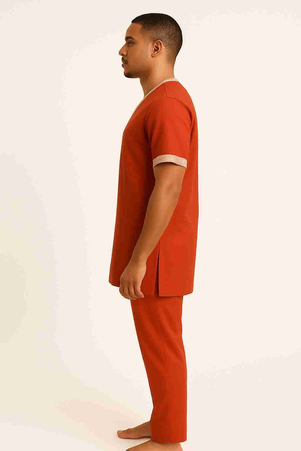 V-Neck Men Senator 2 Piece Set – Side