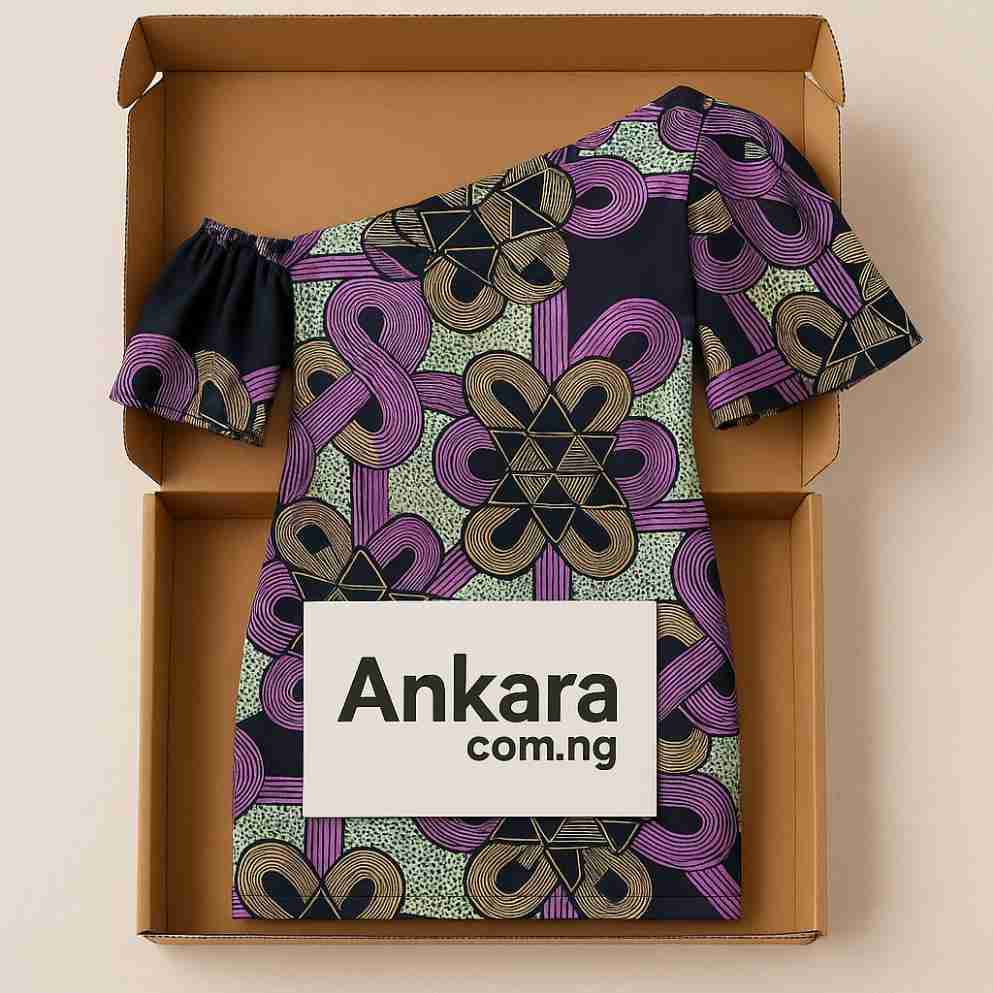 Ankara One-Shoulder Mini Dress Box