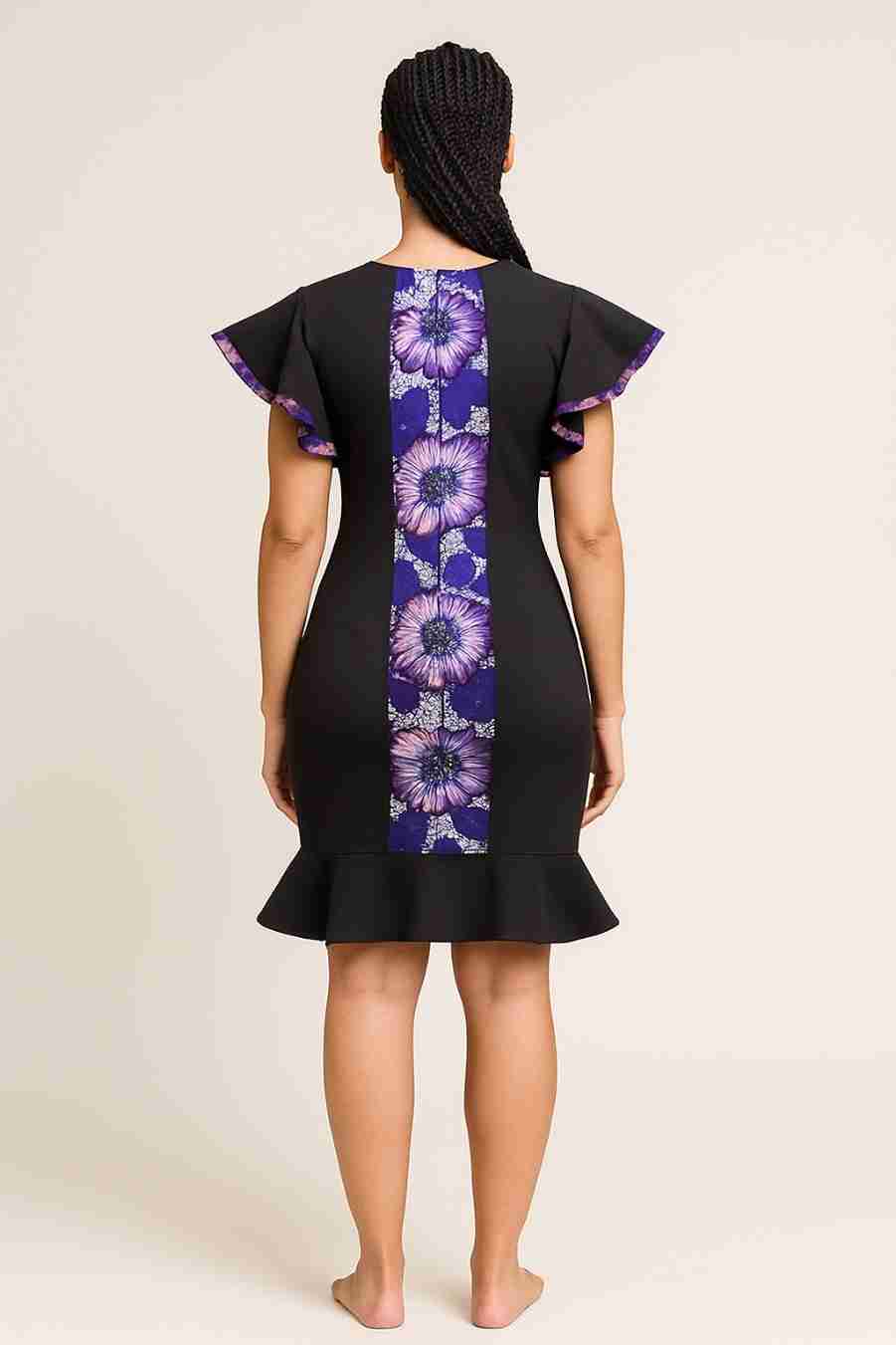 Beautiful Ankara Floral Flare Dress Back