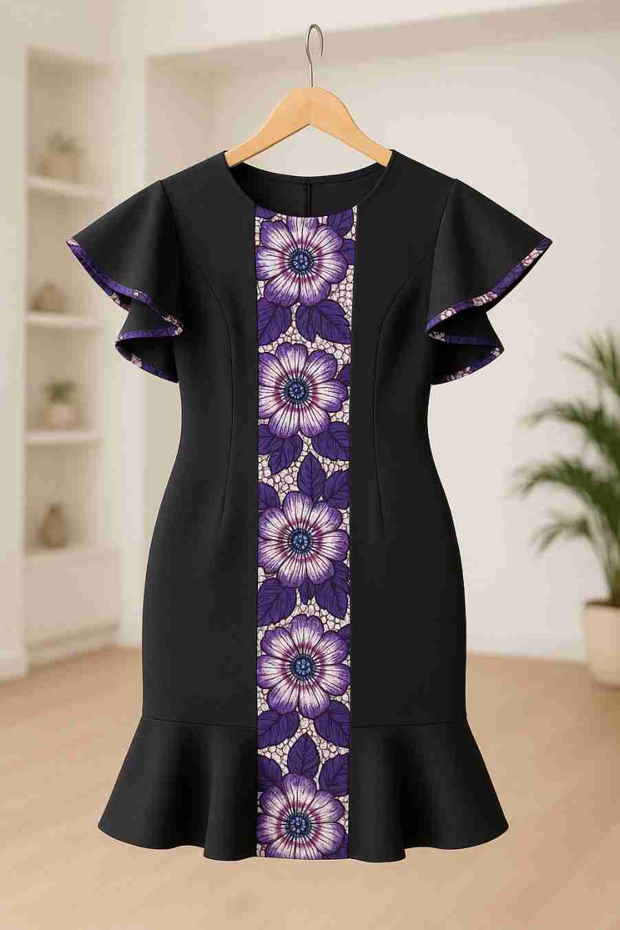 Beautiful Ankara Floral Flare Dress Ex
