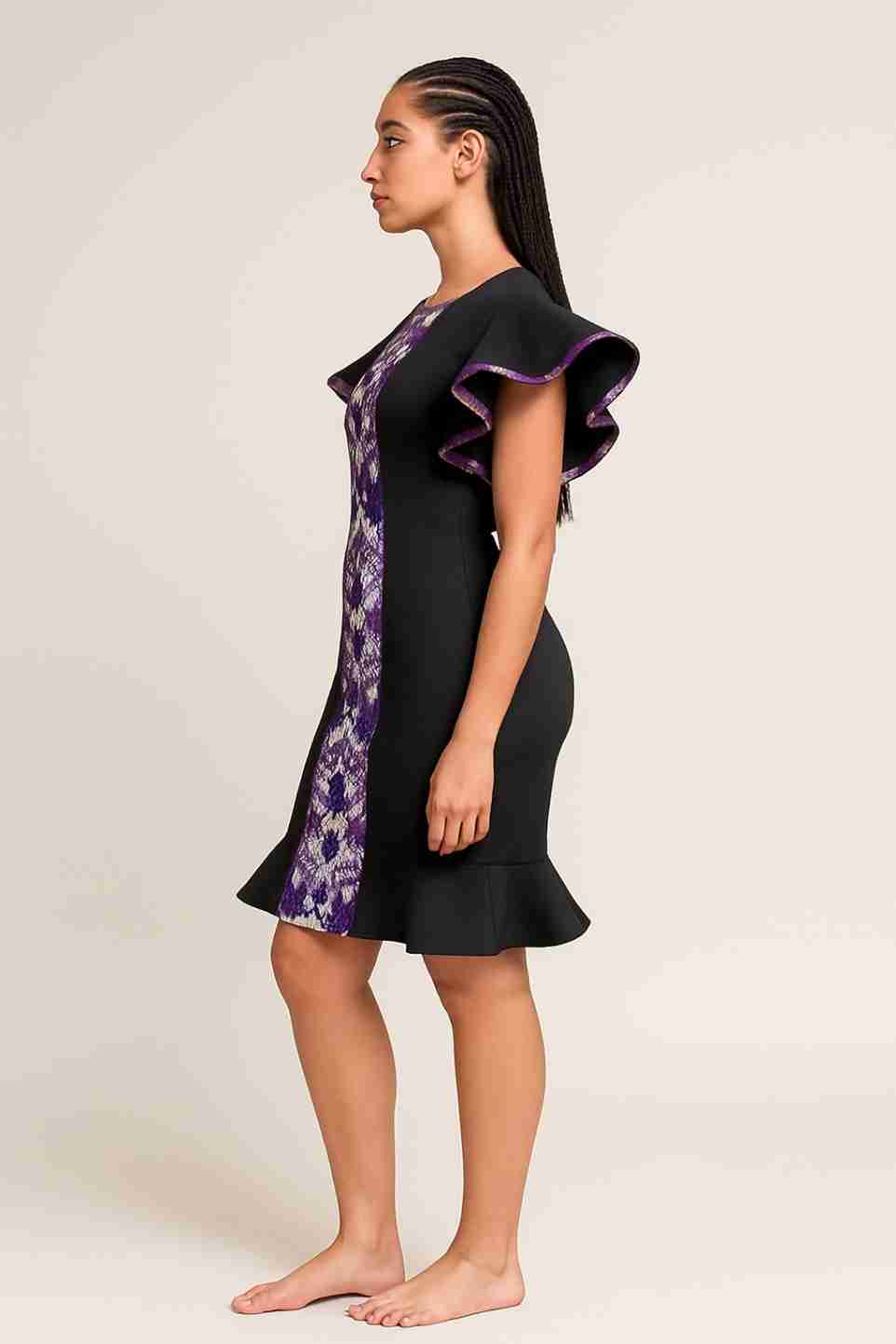 Beautiful Ankara Floral Flare Dress Side