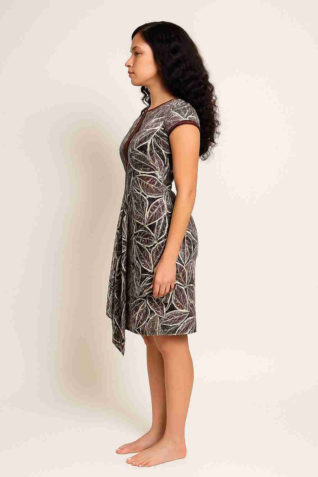 Chocolate Ankara Shift Gown Dress Side