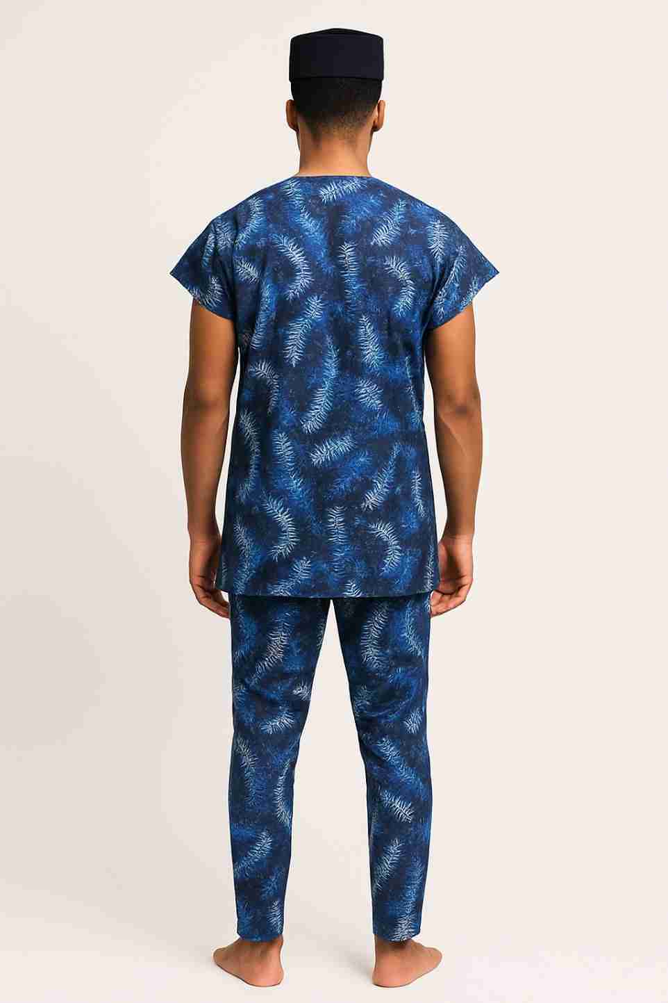 Dashiki Two-Piece Set with Feather Print Back