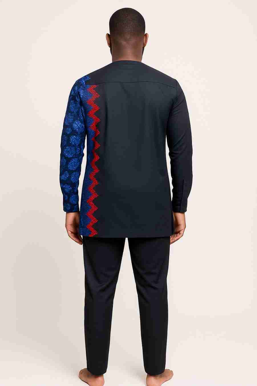 Men's African Print Top Senator Wear Back