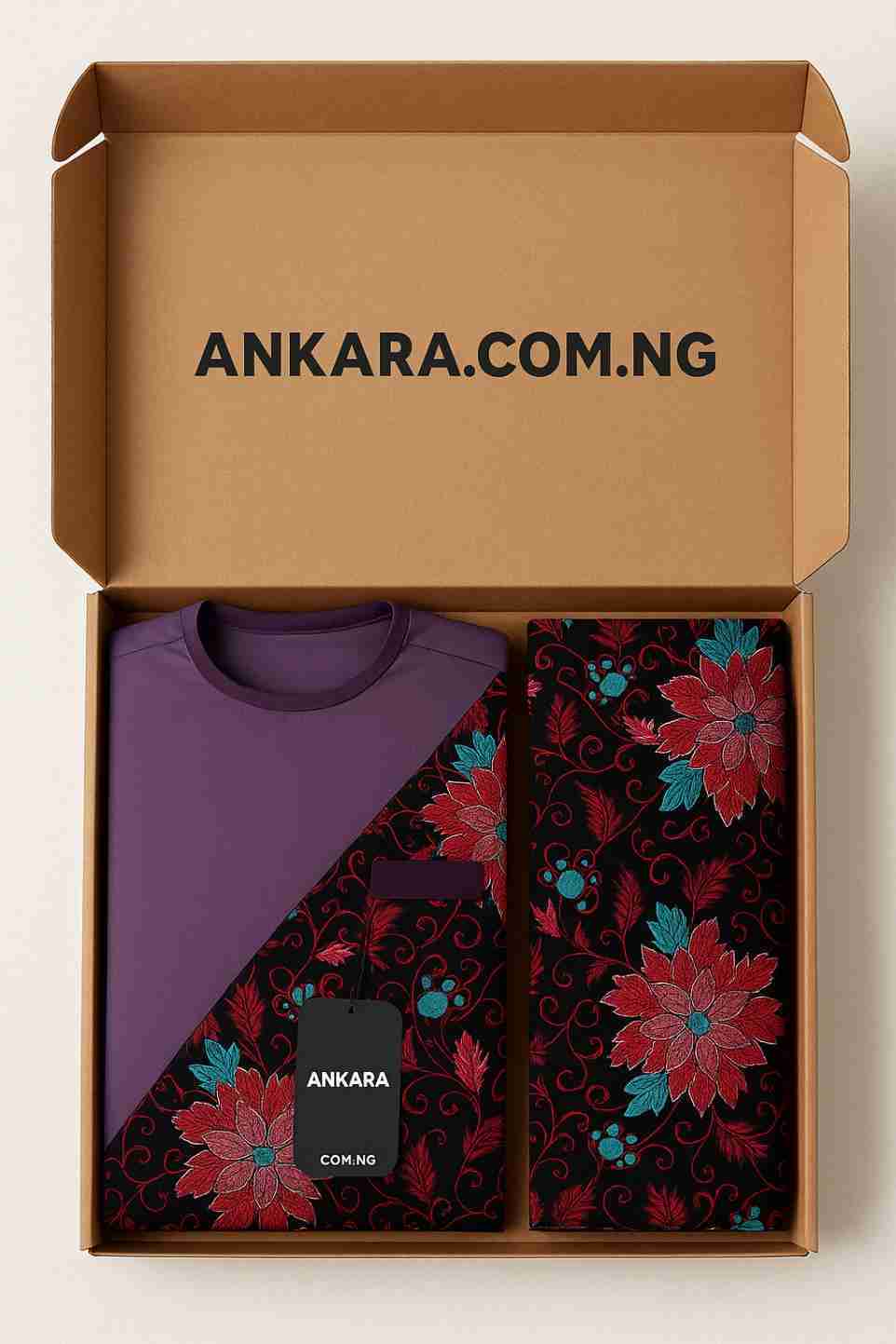 Plain and Ankara Diagonal Panel Senator Box