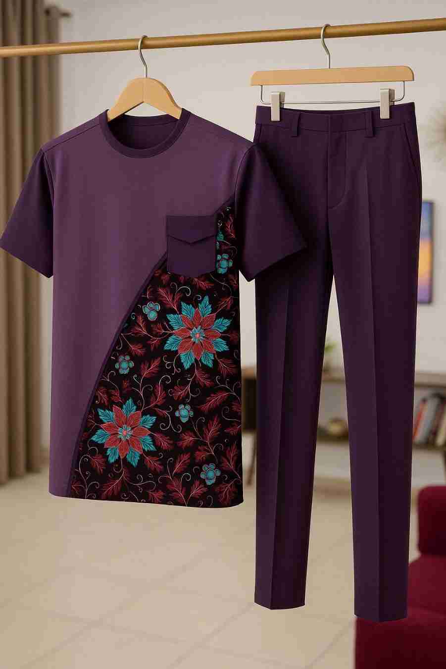 Plain and Ankara Diagonal Panel Senator Ex