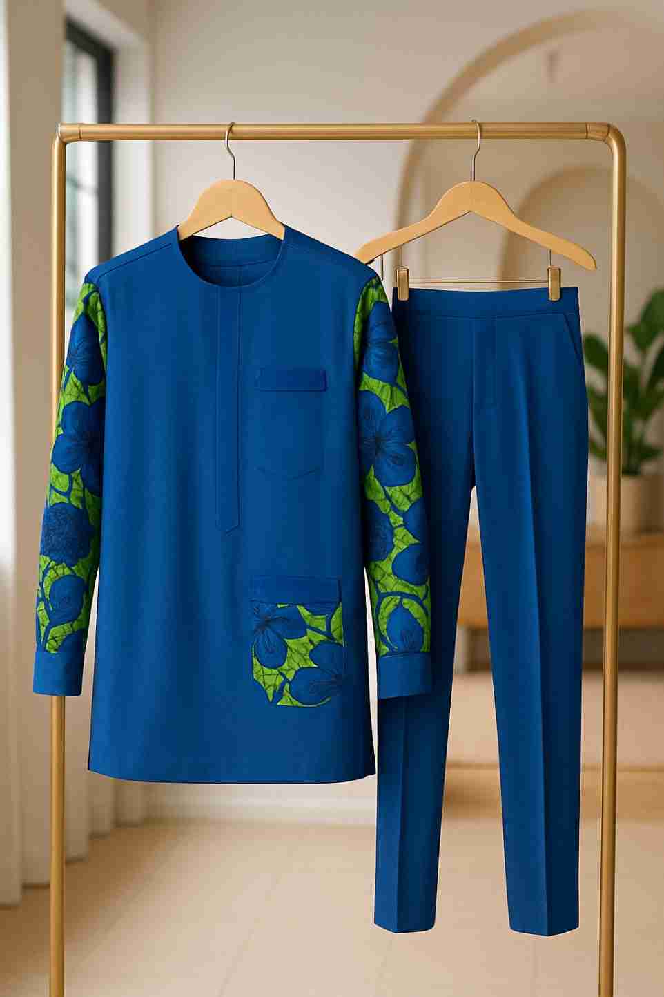 Quality Senator with Ankara Sleeves and Pocket Ex