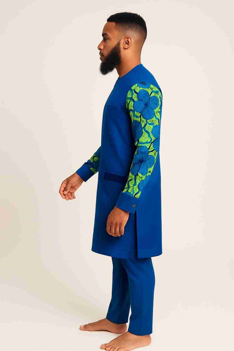 Quality Senator with Ankara Sleeves and Pocket Side