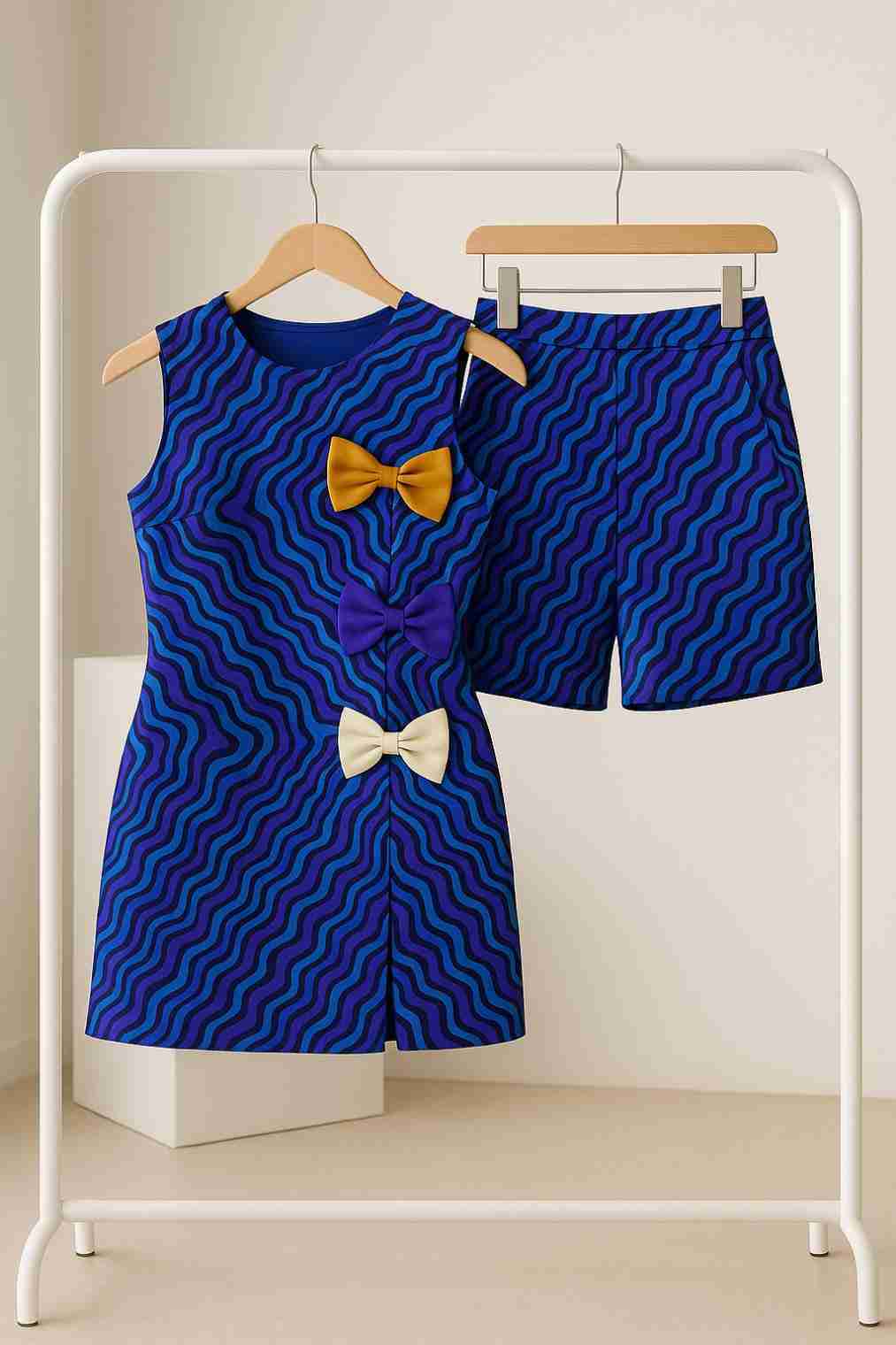 Wavy Bow Mini Gown Dress Extra