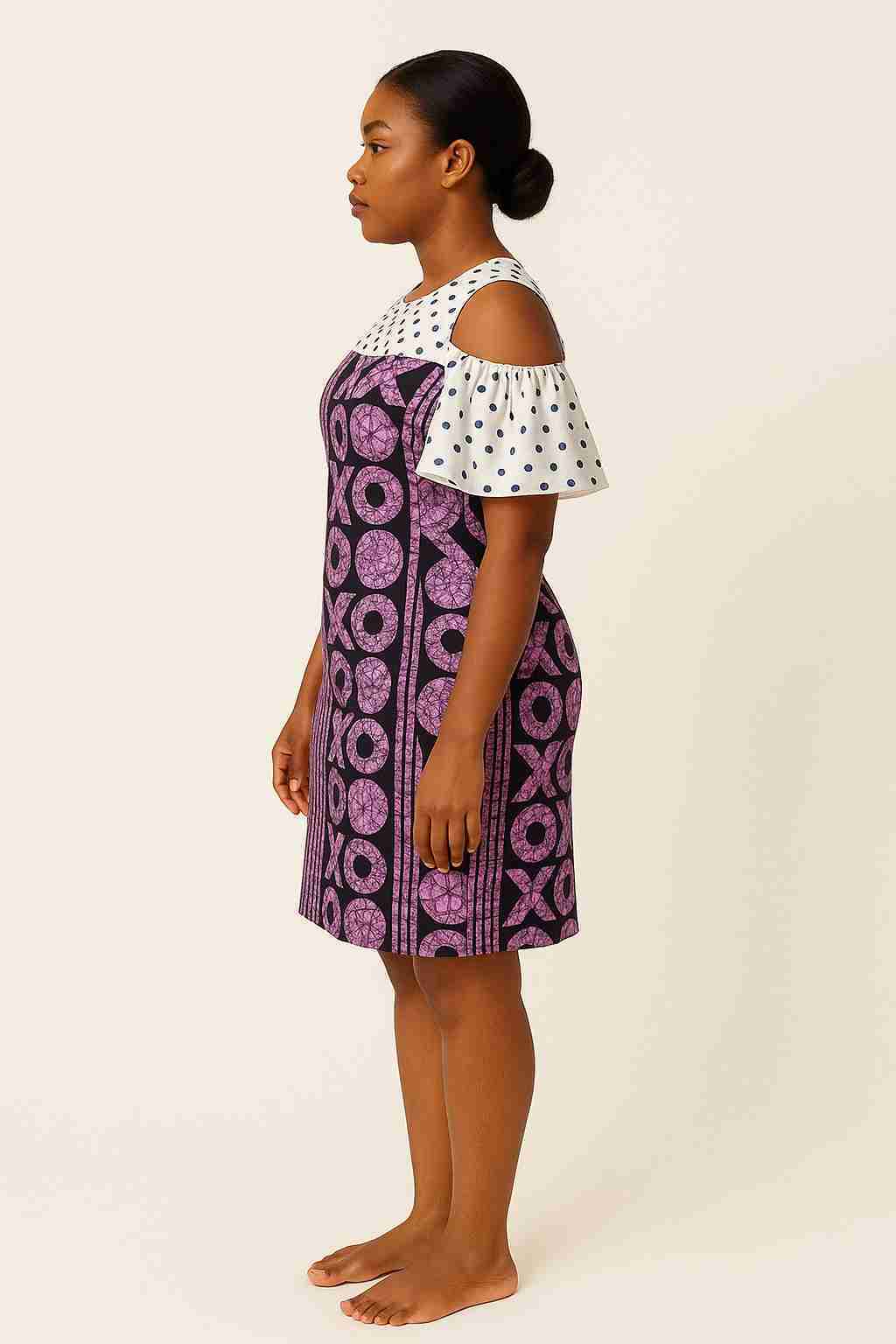 XOXO Ankara Short Dress with Cut-out Sleeves Side