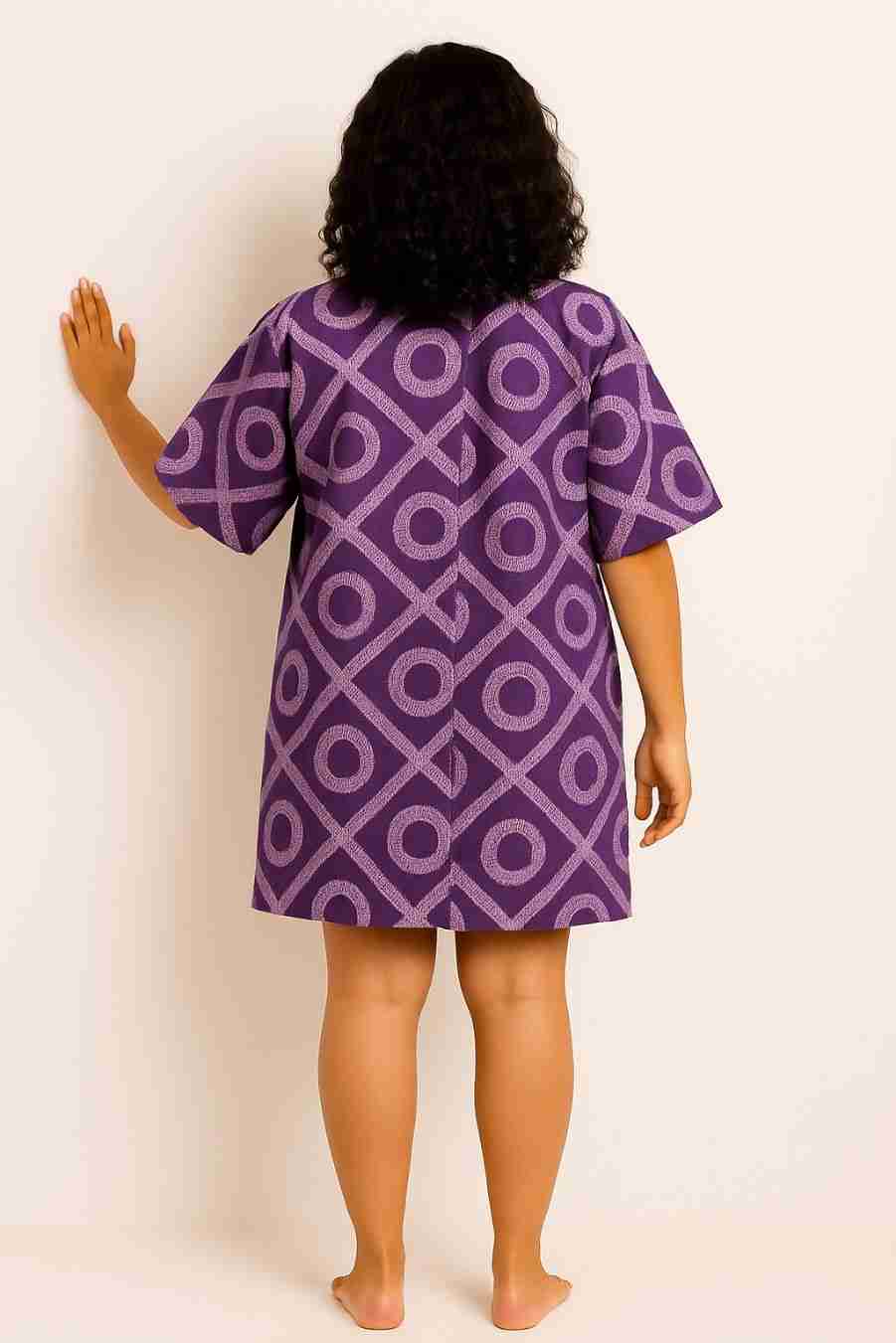 XOXO Geometric Adire Print Lounge Dress Back